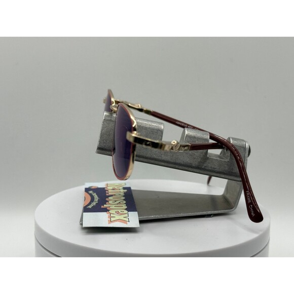 Vintage Eyeglasses NOS Small Red Rectangle Metal Blue Mirror POLARIZED Lens 00s - Picture 10 of 10